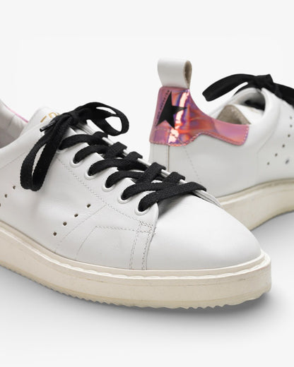 Golden Goose STARTER Sneakers G30WS631 with Calf Leather Upper and Iridescent Heel Tab
