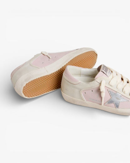 Golden Goose Super-Star LTD Pink Leather Silver Foiled Star Pink Leather Heel Tab