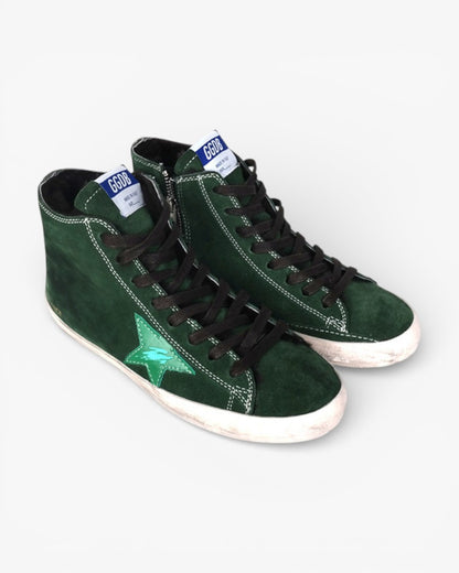 Golden Goose FRANCY Wool-Green Sneakers Handcrafted Custom Couples