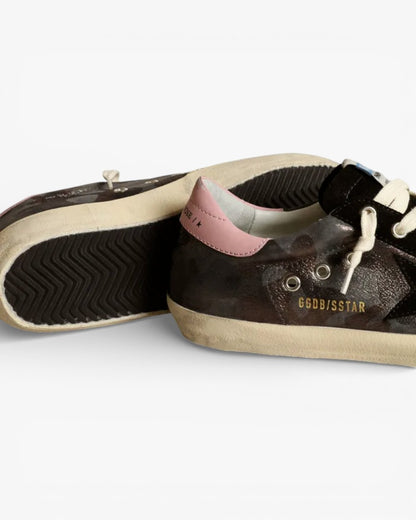 Golden Goose Super‑Star LTD Sneakers Metallic Camouflage Nappa Black Suede Star Pink Leather