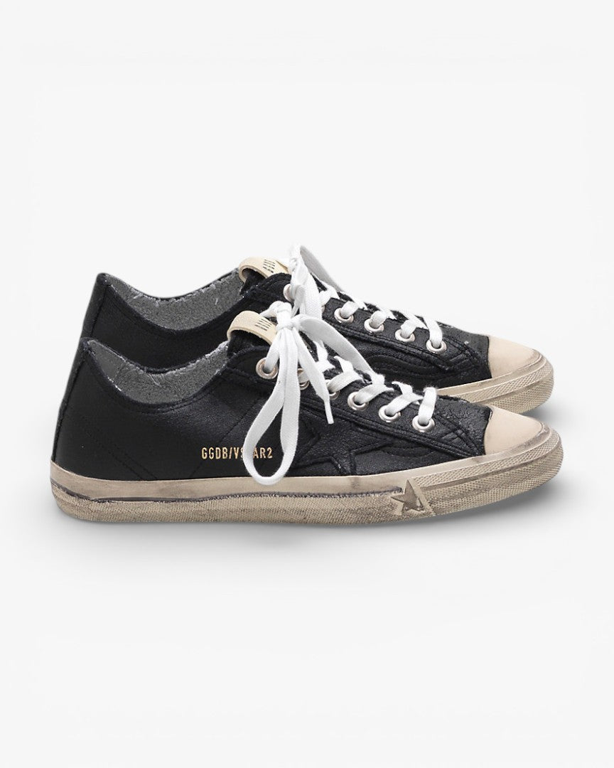 Golden Goose V STAR 2 Suede Trim Canvas Star Sneakers
