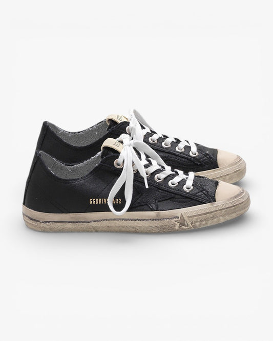 Golden Goose V STAR 2 Suede Trim Canvas Star Sneakers