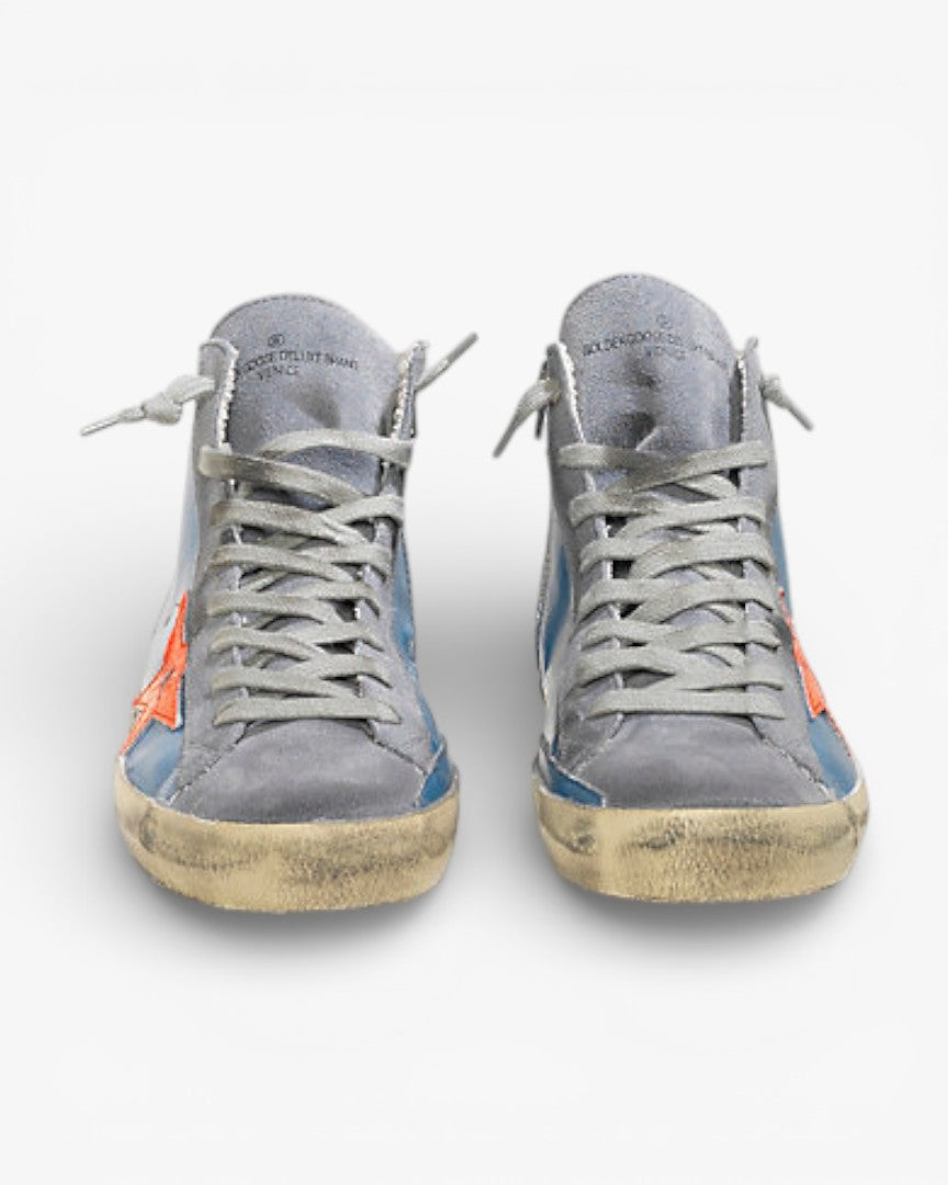 Golden Goose FRANCY Sneakers Pelle Stella Pelle Sky Red Fluo Star