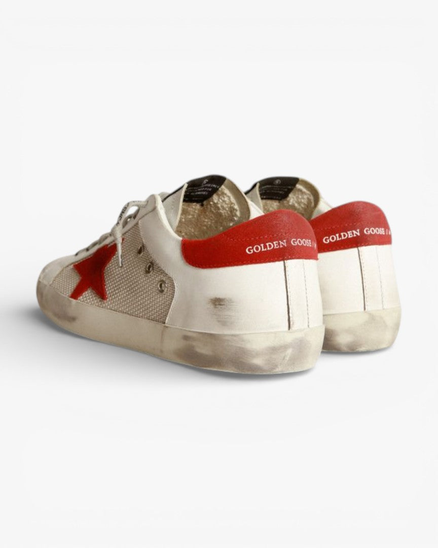 Golden Goose Superstar Sneakers White Leather Red Star