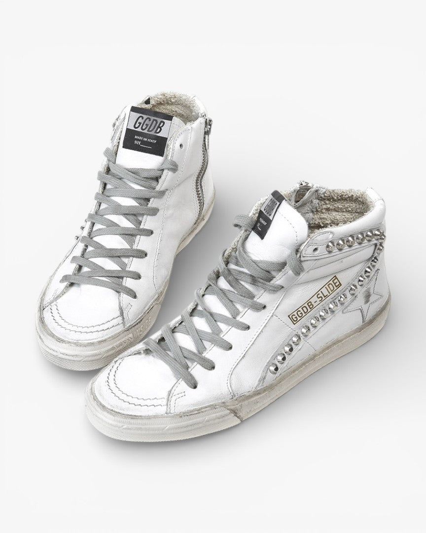 Golden Goose Slide White Handmade Custom Couple Shoes Sizes 34-46