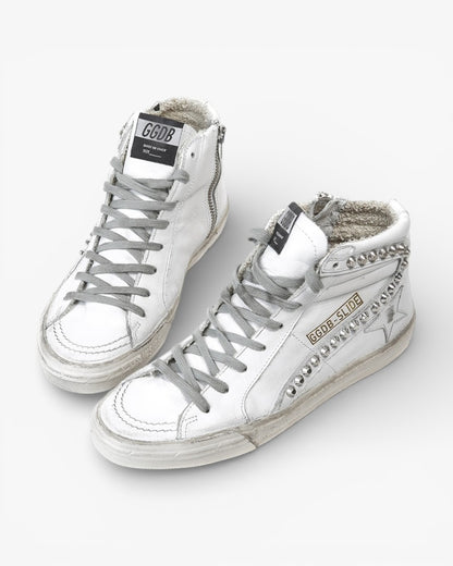 Golden Goose Slide White Handmade Custom Couple Shoes Sizes 34-46