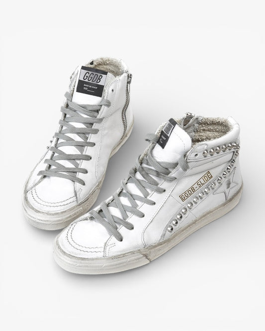 Golden Goose Slide White Handmade Custom Couple Shoes Sizes 34-46