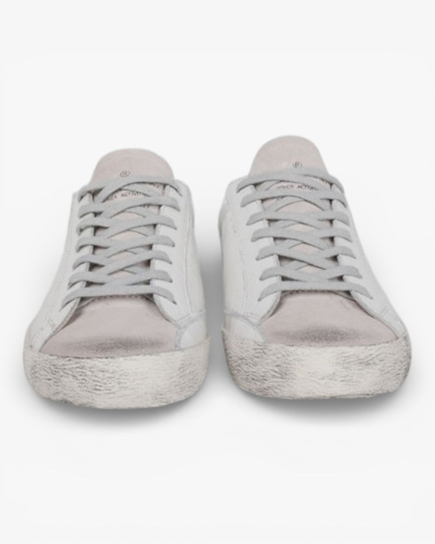 Golden Goose White Green Handcrafted Custom Couple Sneakers