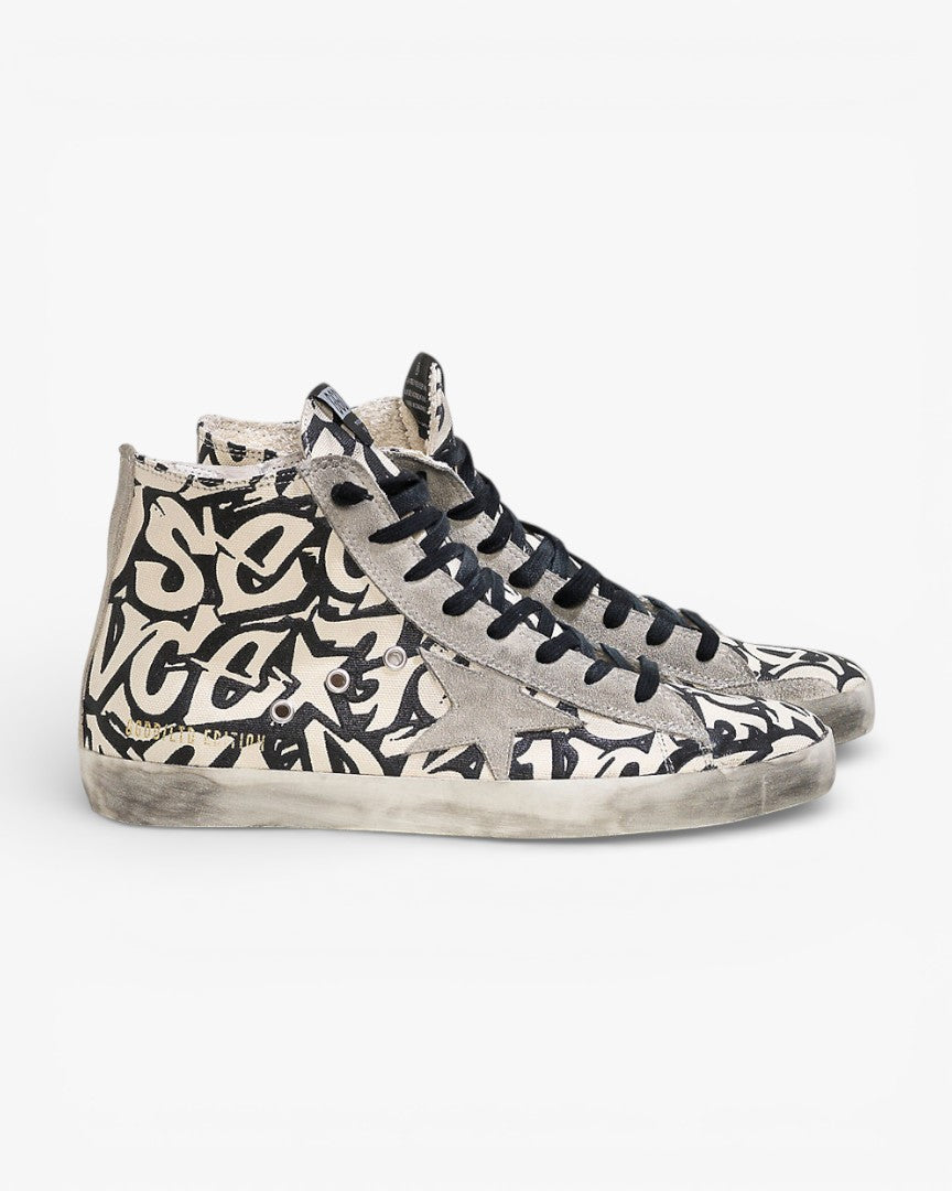 Golden Goose FRANCY Sneakers Cotton Canvas Suede Star White Writer