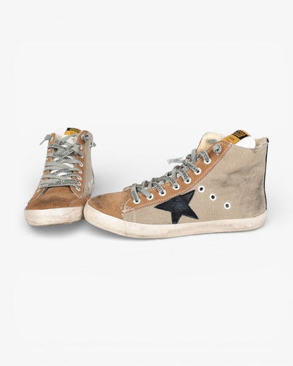 Golden Goose FRANCY Wool-Beige Sneakers Handcrafted Custom Couples