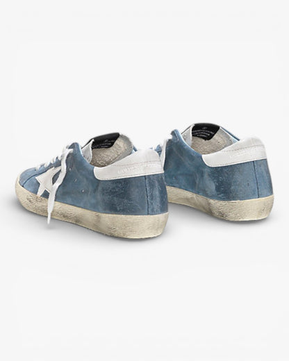 Golden Goose Super‑Star Sneakers Ciel Suede White Leather