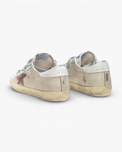 Golden Goose Super Star Leather Sneakers Suede Star Milk White Lilac