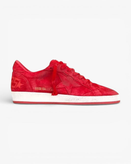 Golden Goose Red Two‑Tone Sole Luxury Sneakers