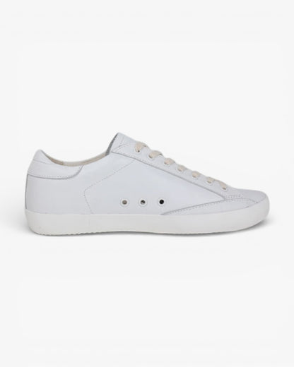 Golden Goose New All White Handcrafted Custom Couple Sneakers