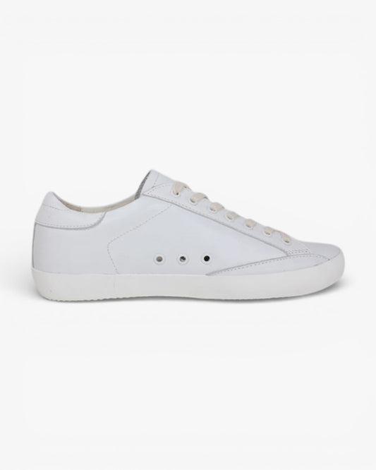 Golden Goose New All White Handcrafted Custom Couple Sneakers