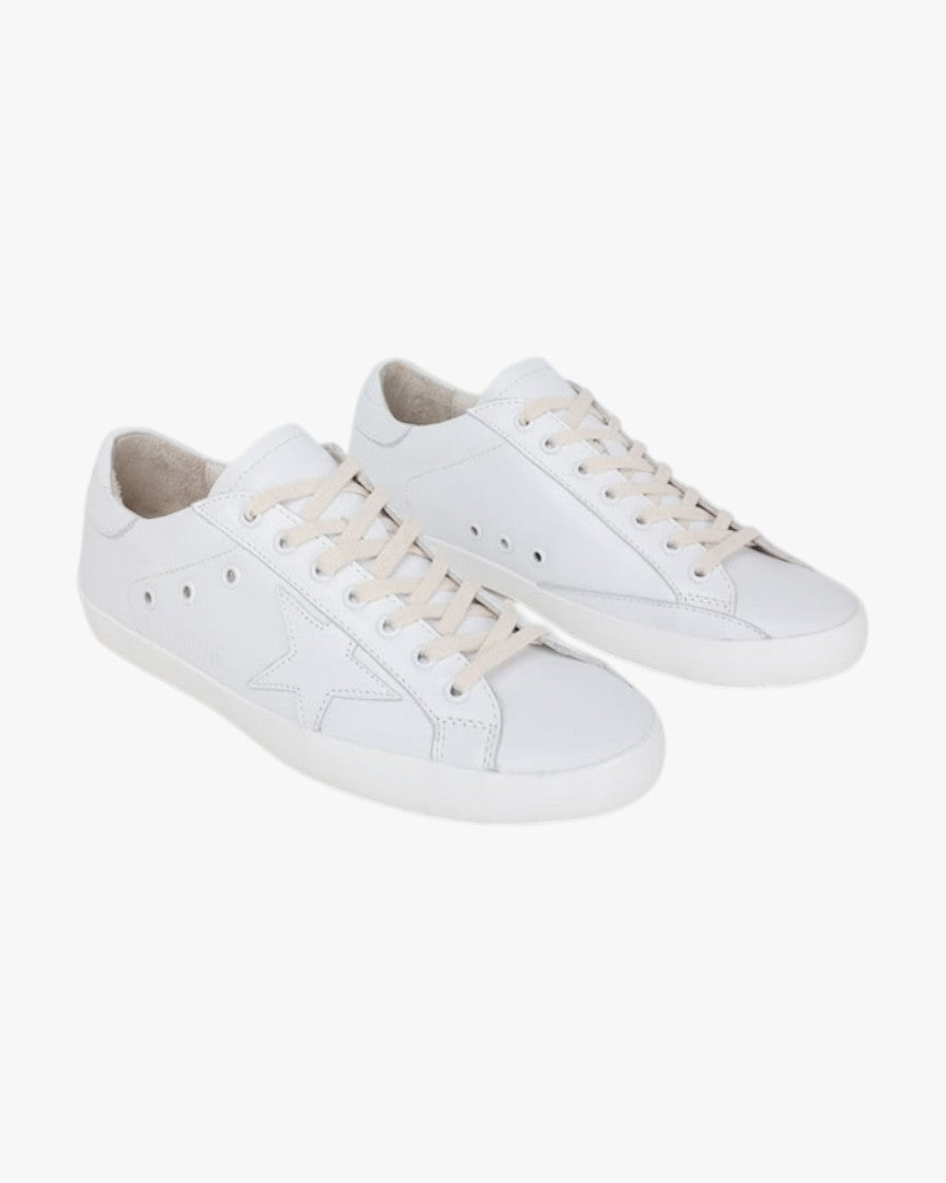 Golden Goose New All White Handcrafted Custom Couple Sneakers