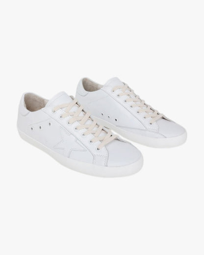 Golden Goose New All White Handcrafted Custom Couple Sneakers