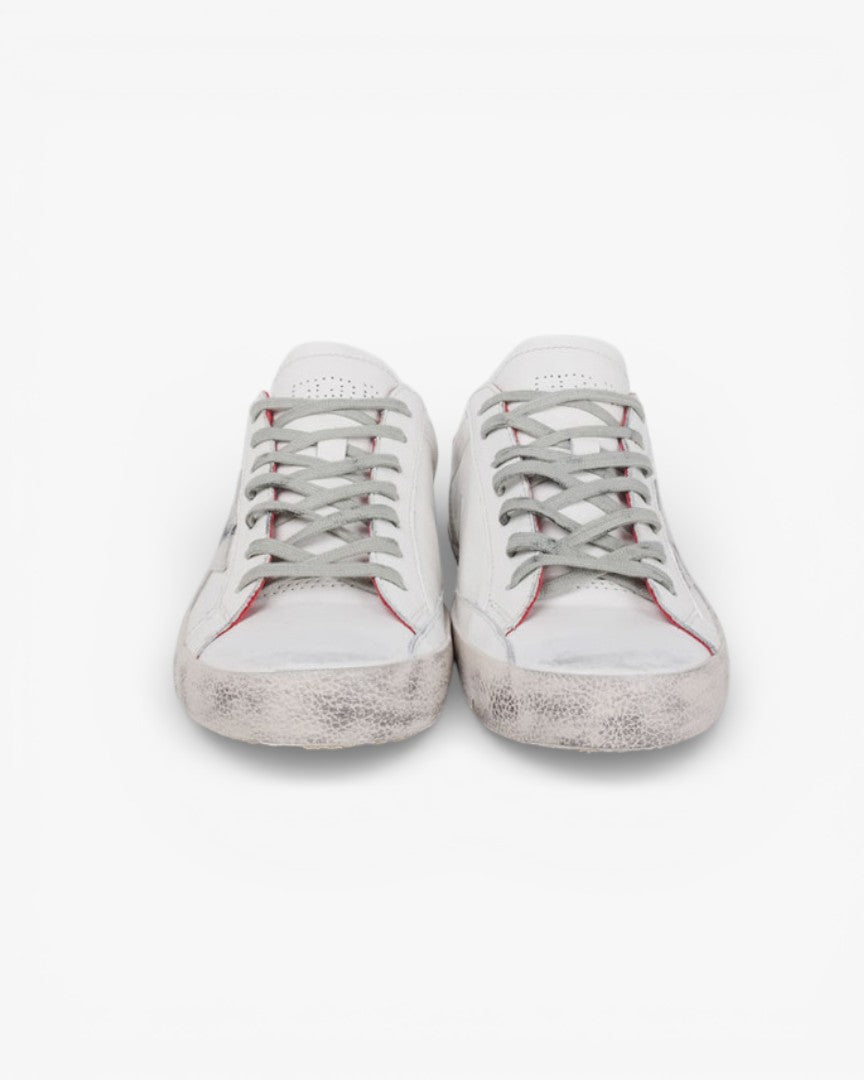 Golden Goose White Red Handcrafted Custom Couple Sneakers