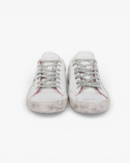 Golden Goose White Red Handcrafted Custom Couple Sneakers