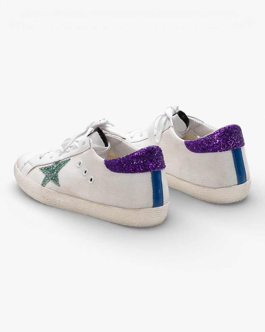 Golden Goose SUPERSTAR Sneakers G30WS590 Technical Mesh Glitter Star