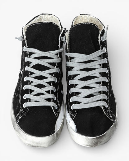 Golden Goose FRANCY Sneakers Cotton Canvas Suede Star Black Canvas