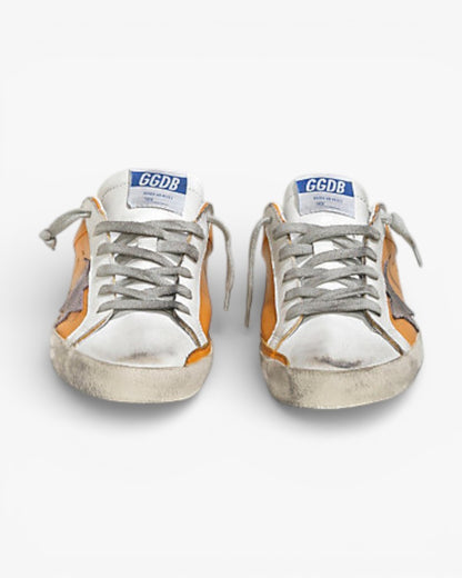 Golden Goose Super Star Leather Sneakers Suede Star Beige White Violet