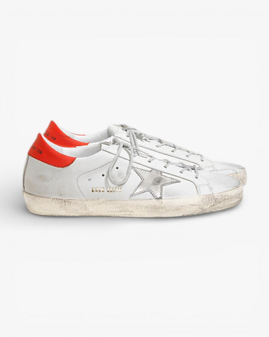 Golden Goose Super‑Star Sneakers White Leather Red Star