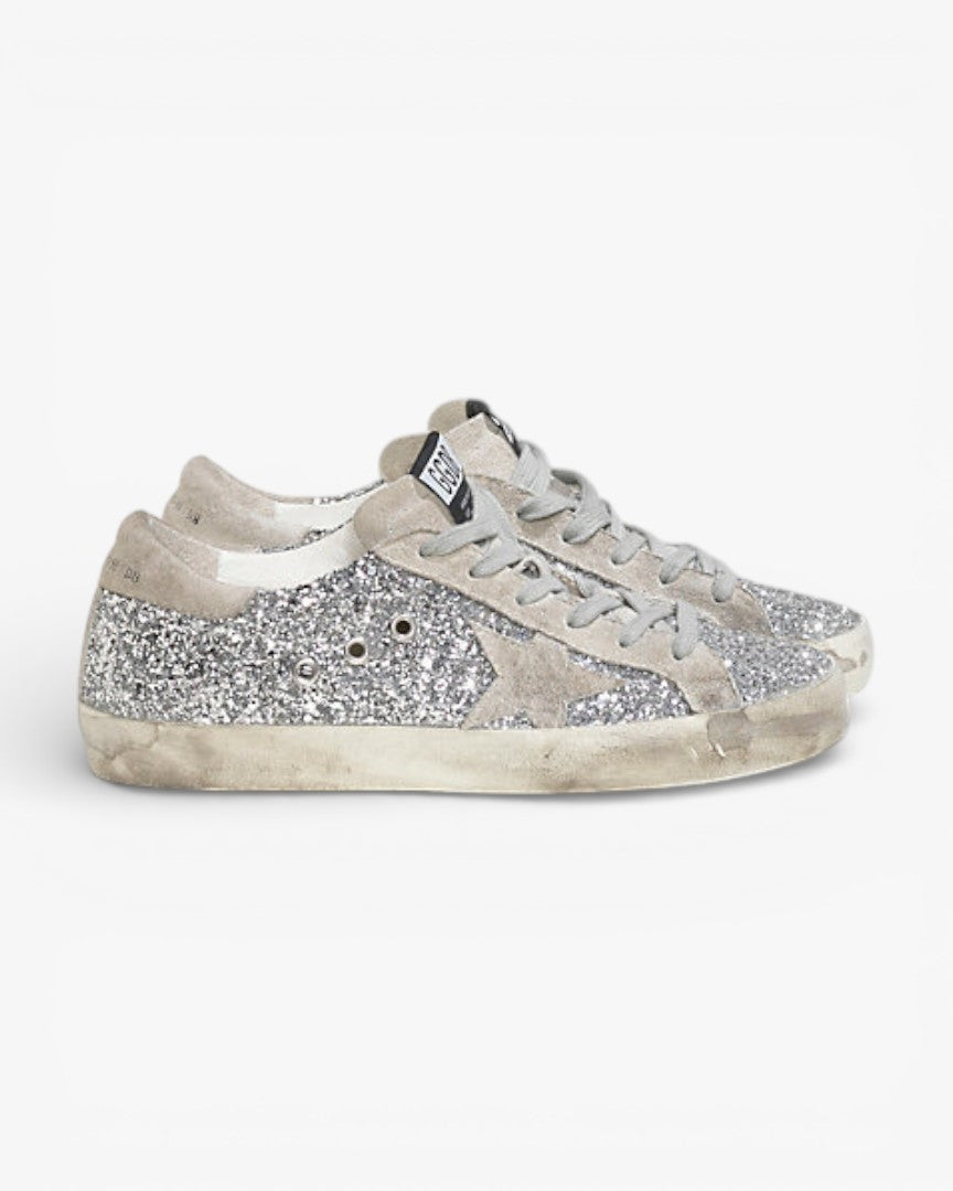 Golden Goose Super-Star Sneakers with Silver Suede Star