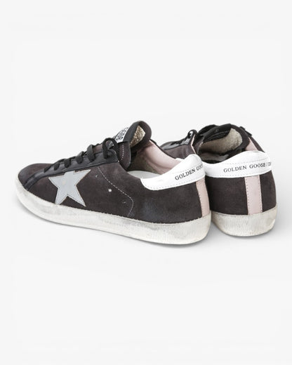 Golden Goose Superstar Brown White Handcrafted Custom Couple Sneakers