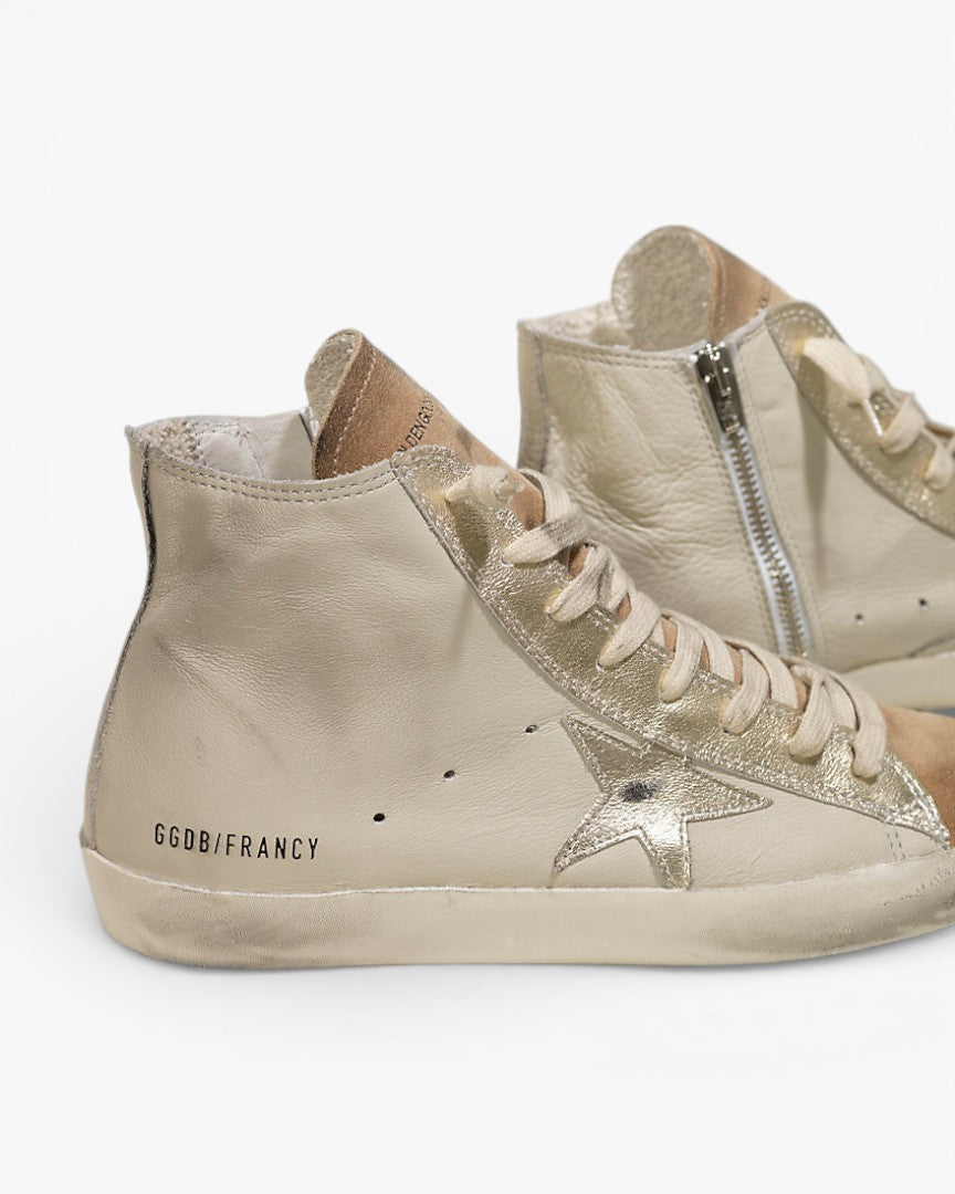 Golden Goose FRANCY Sneakers Pelle Stella Pelle Monochromatic Off-White