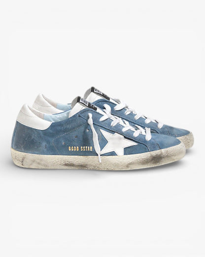 Golden Goose Super‑Star Sneakers Ciel Suede White Leather