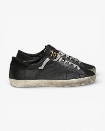 Golden Goose Super-Star Sneakers with Black Openwork Leather Star