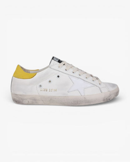 Golden Goose 2014 White Yellow Handcrafted Custom Couple Sneakers