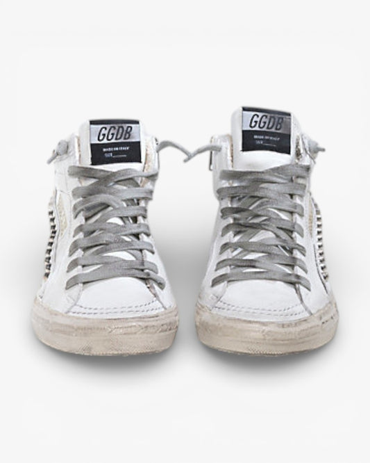 Golden Goose SLIDE Sneakers White Leather Studs Leather Star