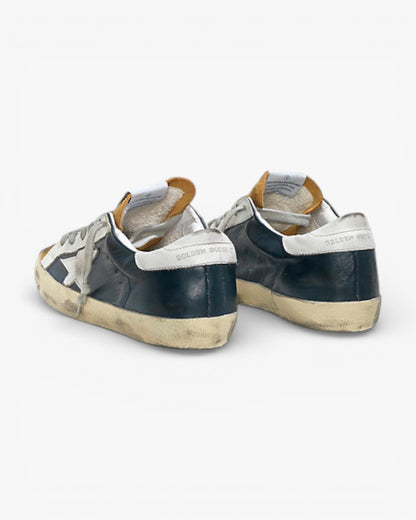 Golden Goose Super Star Leather Sneakers Leather Star Blue Beige