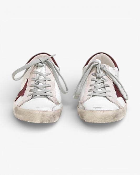 Golden Goose Super‑Star Sneakers White Leather Purple Suede Star