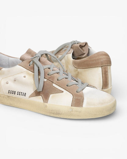 Golden Goose Super‑Star Sneakers White Satin Suede Star