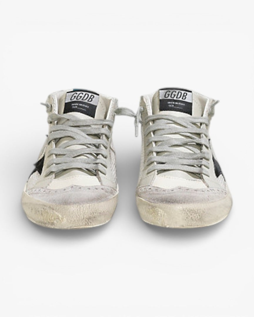 Golden Goose MID STAR Sneakers Tessuto Tecnico Stella Camoscio Grey Cord Gum Sole