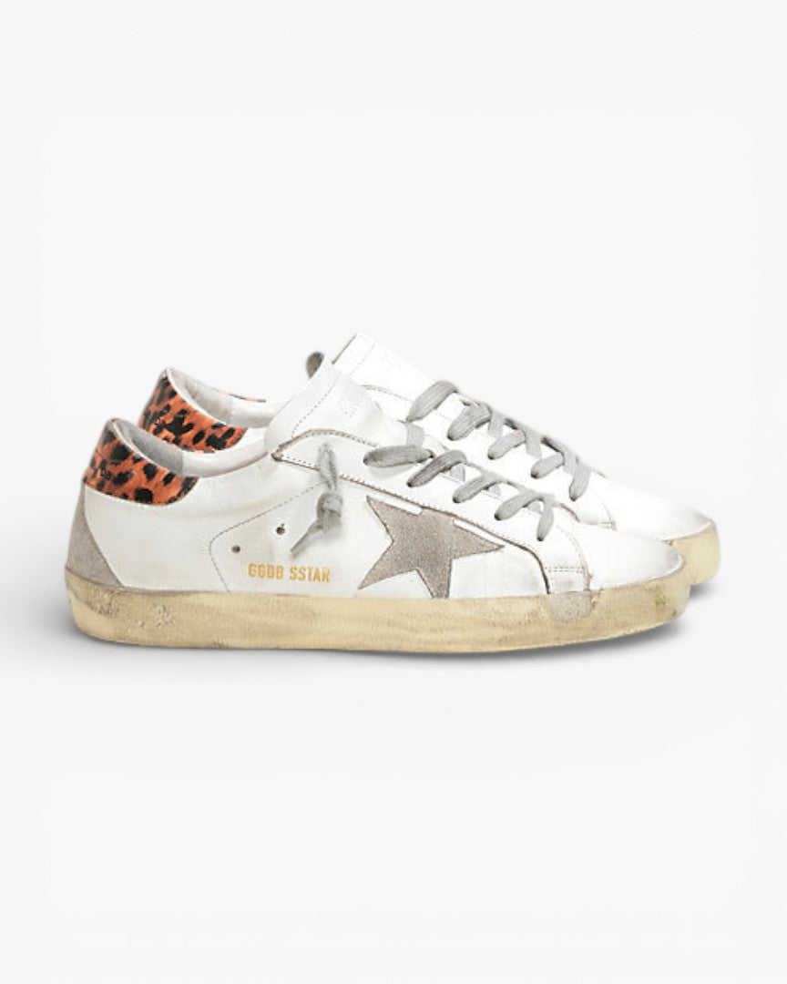 Golden Goose Super-Star Sneakers with Leopard Suede Star