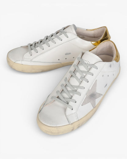 Golden Goose Whitegold Handcrafted Custom Couple Sneakers