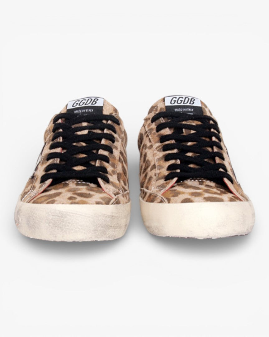 Golden Goose Superstar Leopard Handcrafted Custom Couple Sneakers
