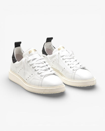 Golden Goose Starter Sneakers G30WS631.D5 Natural Calf Leather Glitter Heel Tab
