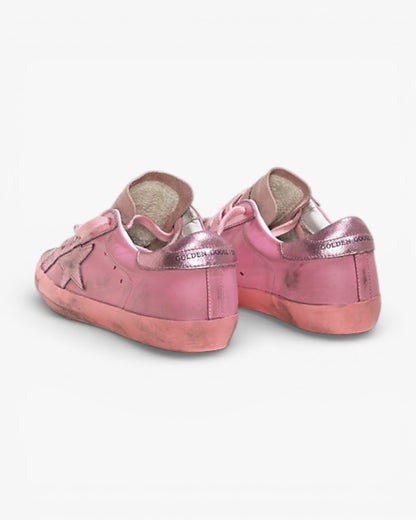 Golden Goose Super-Star Sneakers with Monochromatic Pink Leather Star