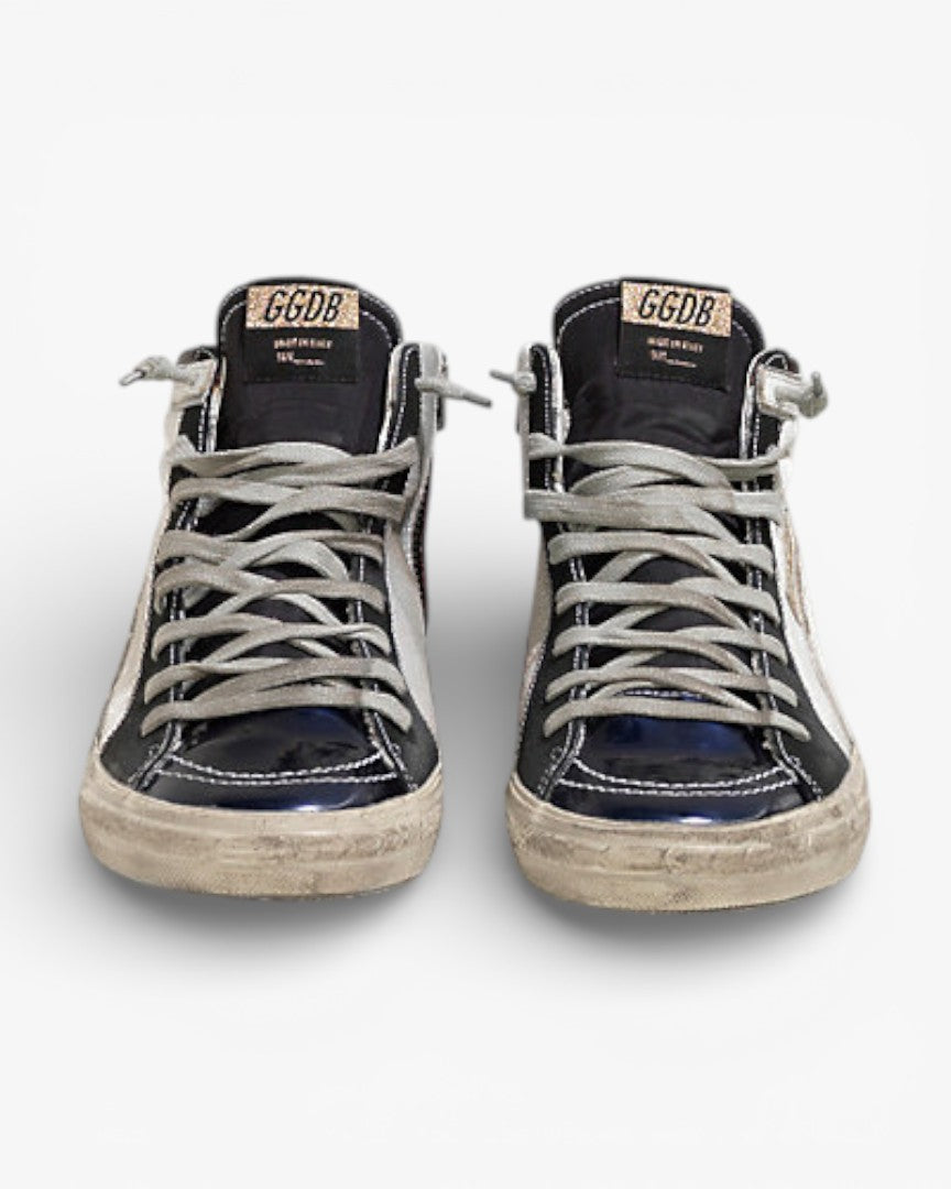 Golden Goose SLIDE Sneakers Leather Glitter Star