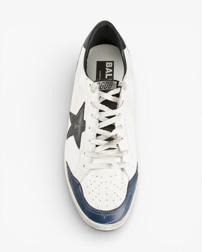 Golden Goose Ball Star White Leather Sneakers Black Star Black Heel Tab