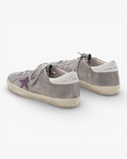 Golden Goose Superstar Sneakers Calf Leather Suede Glitter Detail