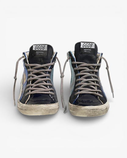 Golden Goose Slide Sneakers Pelle Star Blue Shades