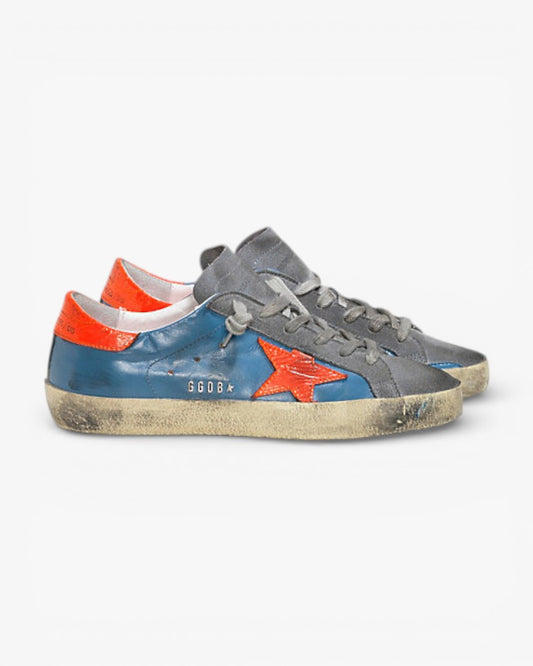 Golden Goose Super-Star Sneakers with Red Fluo Leather Star