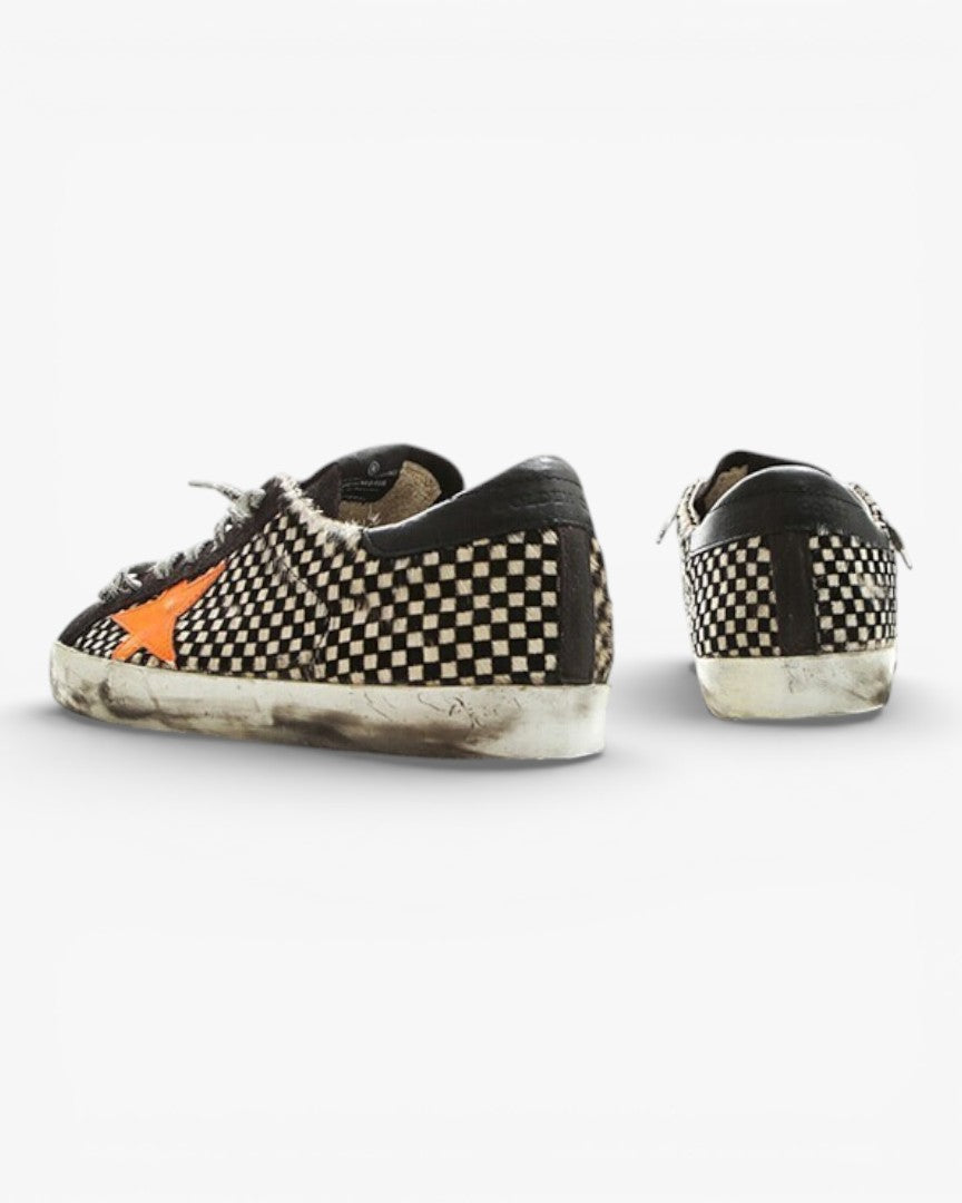 Golden Goose Superstar Check Horse Handcrafted Custom Couple Sneakers