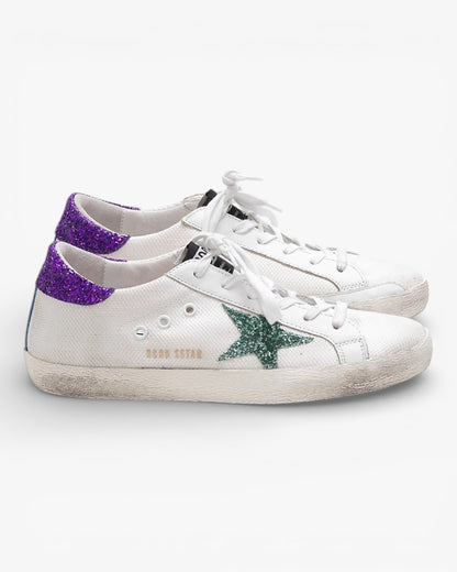 Golden Goose SUPERSTAR Sneakers G30WS590 Technical Mesh Glitter Star